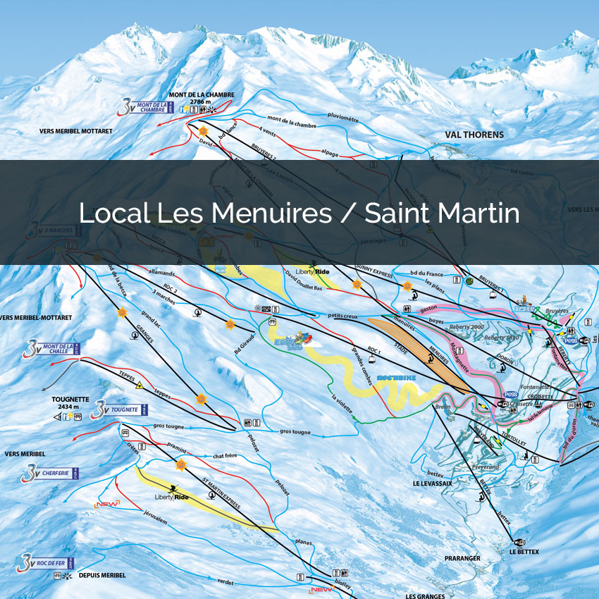 Piste map St Martin de Belleville Les Menuires