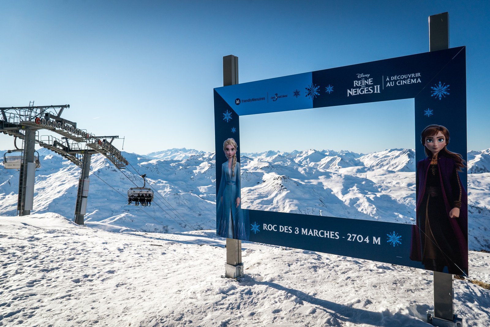 Vind &#39;Frozen&#39;-personages overal in het skigebied Les 3 Vallées