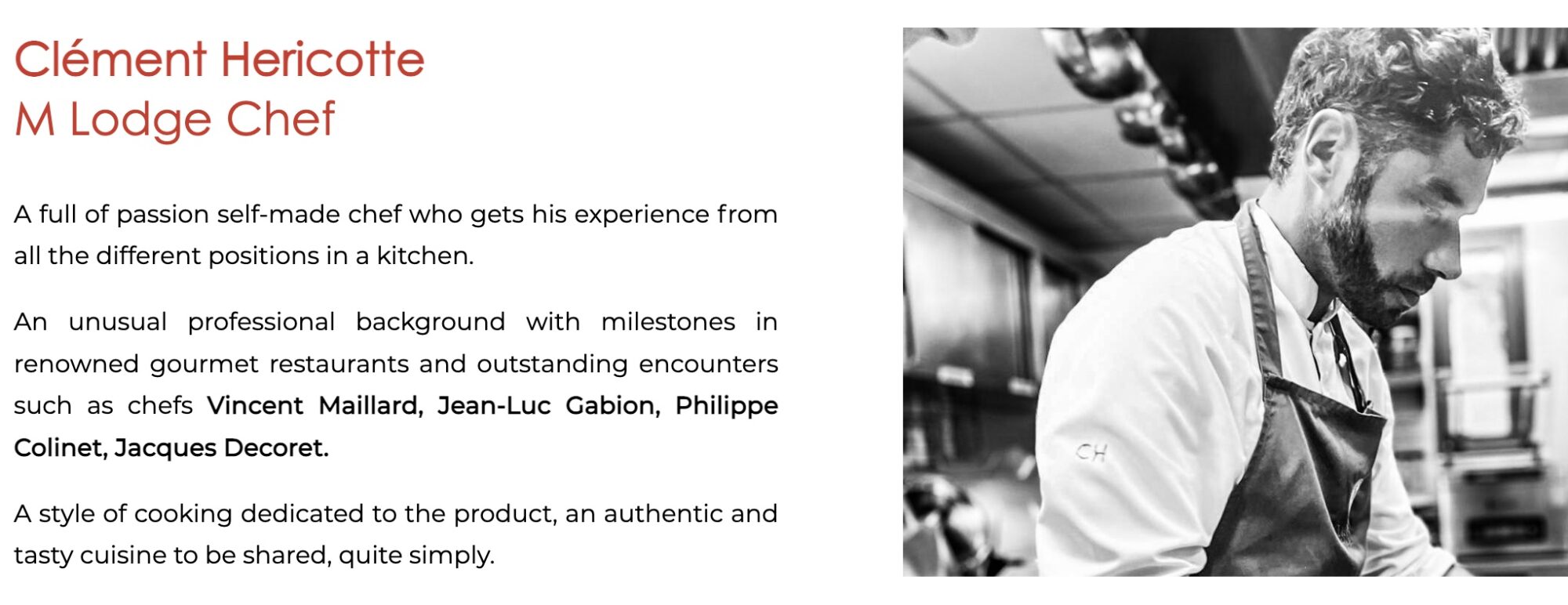 Renowned chef Clémente Hericotte works at the M Lodge in St Martin de Belleville