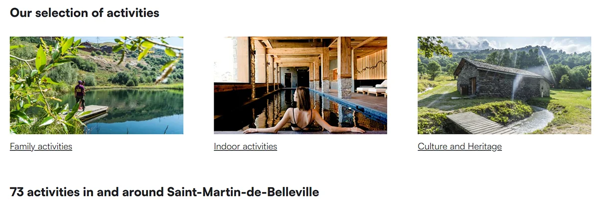 Saint martin de Belleville activities